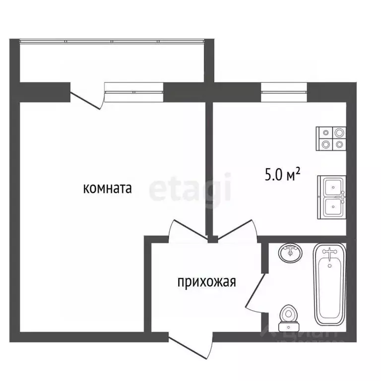 1-к кв. Ярославская область, Рыбинск Карякинская ул., 41 (28.3 м) - Фото 2