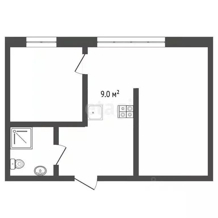 2-к кв. Архангельская область, Архангельск Воскресенская ул., 7 (24.6 ... - Фото 1