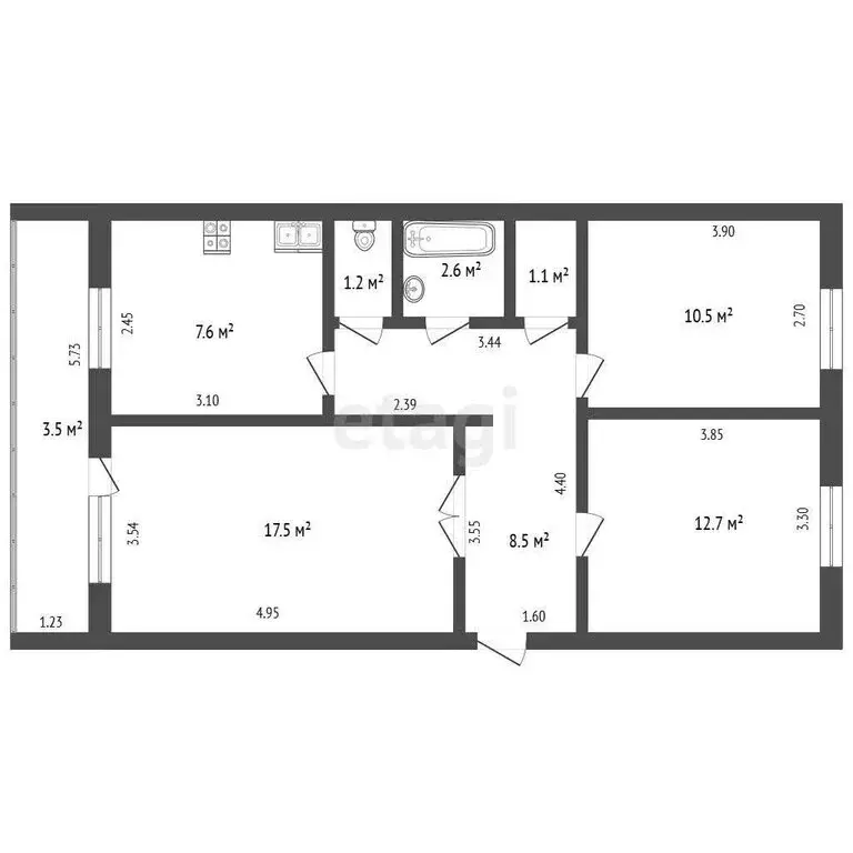 3-комнатная квартира: Стерлитамак, микрорайон Михайловский, улица ... - Фото 1