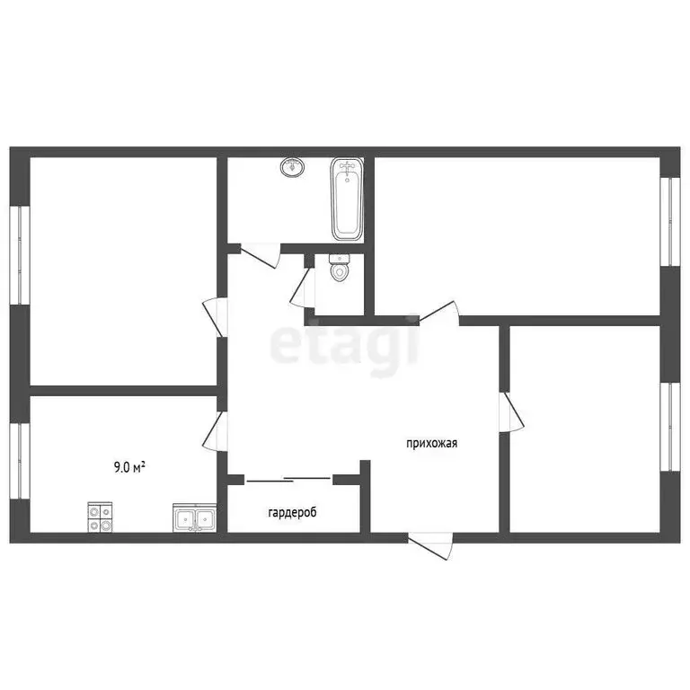 3-комнатная квартира: Вилючинск, микрорайон Центральный, 22 (62.3 м) - Фото 1