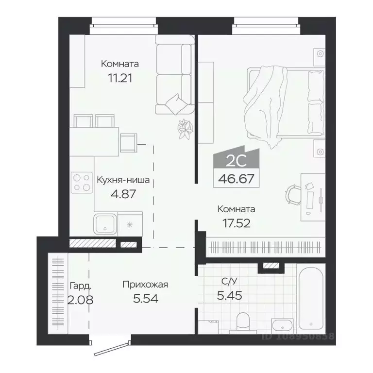 2-к кв. Новосибирская область, Новосибирский район, Краснообск рп ... - Фото 1