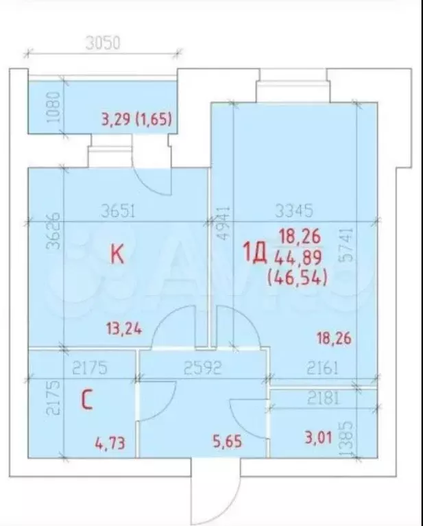 1-к. квартира, 47 м, 7/9 эт. - Фото 0