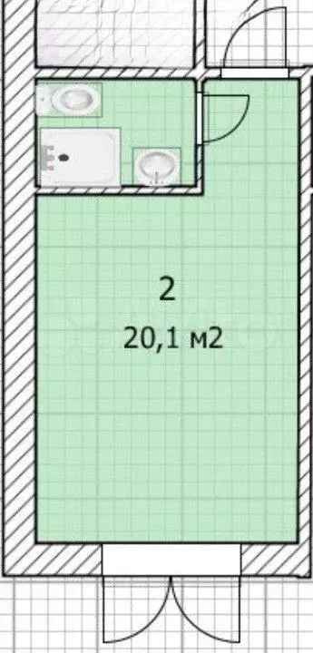 Квартира-студия, 20,2 м, 2/9 эт. - Фото 0