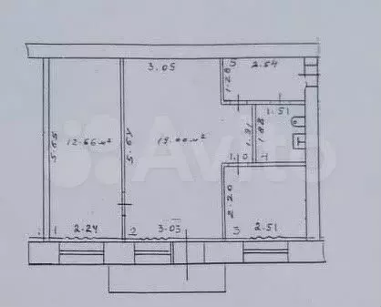 2-к. квартира, 44 м, 3/4 эт. - Фото 0