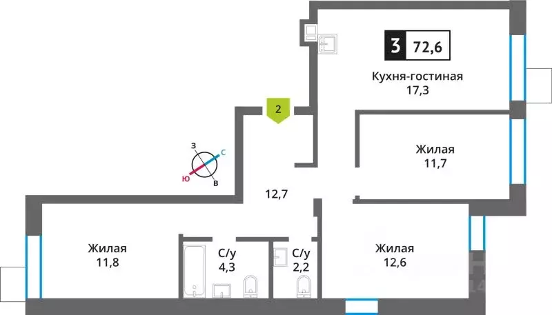 3-к кв. Московская область, Красногорск Опалиха мкр, Никольский ... - Фото 1