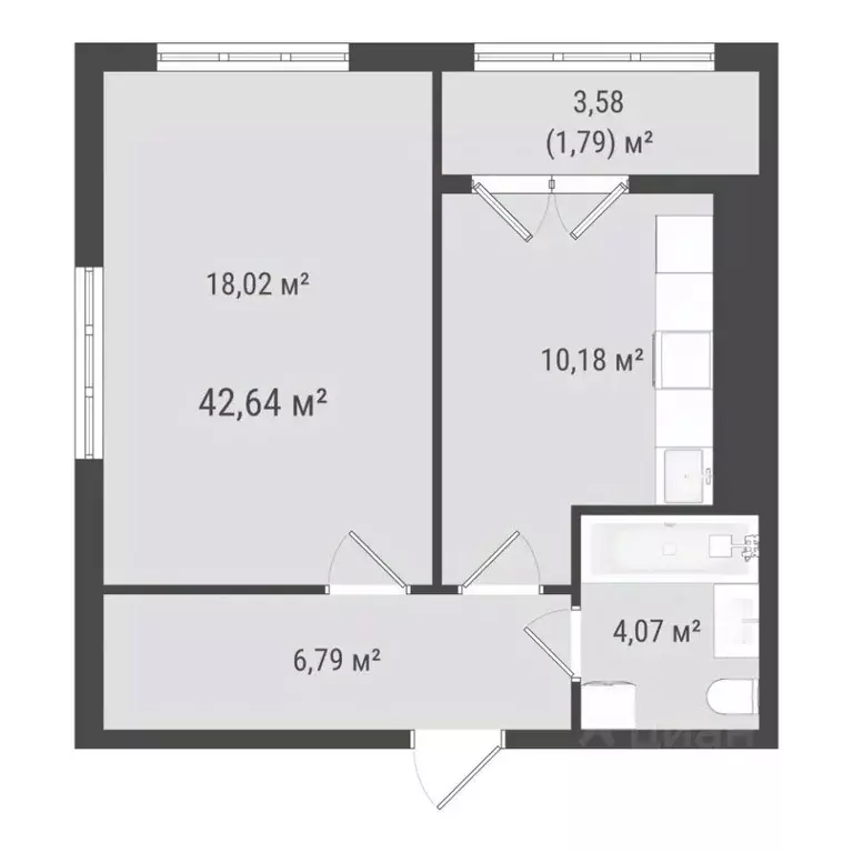 1-к кв. Сахалинская область, Южно-Сахалинск ул. Ленина (40.85 м) - Фото 0