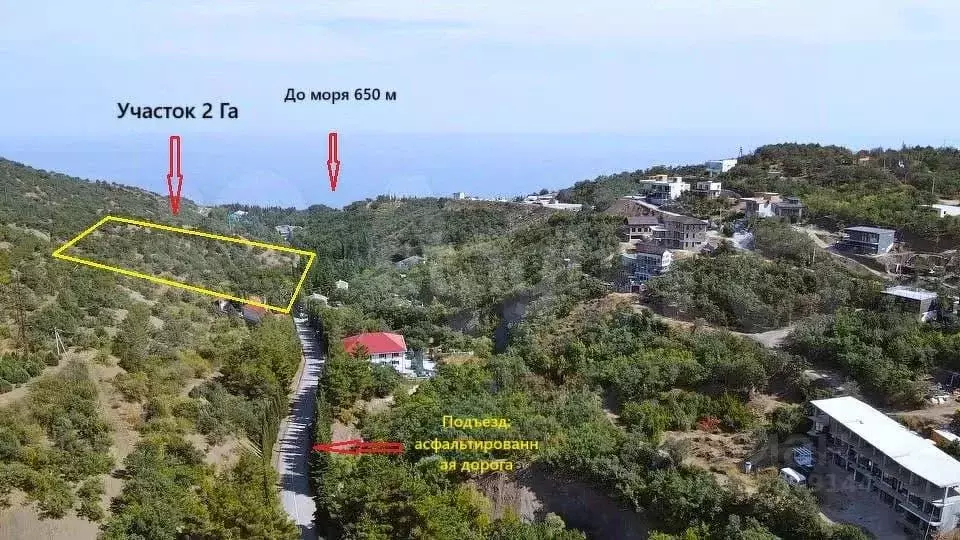 Участок в Крым, Алушта муниципальный округ, пос. Семидворье ул. ... - Фото 1