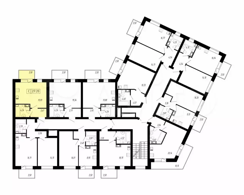 Квартира-студия, 27,2 м, 2/3 эт. - Фото 0