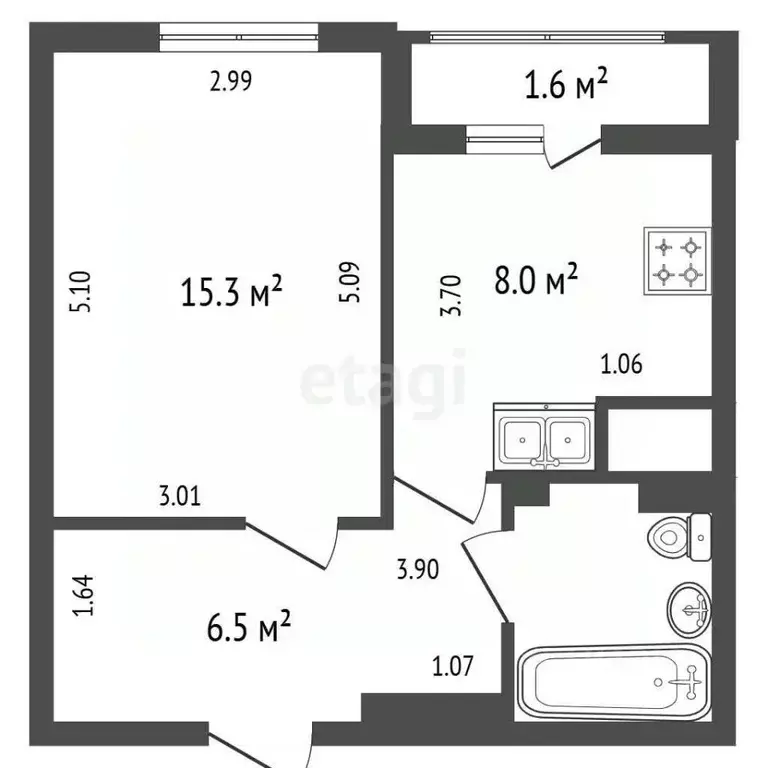 1-к кв. Санкт-Петербург Туристская ул., 23к2 (32.8 м) - Фото 2