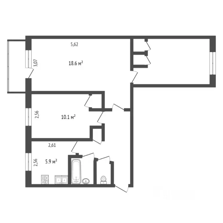 3-к кв. Тюменская область, Тюмень ул. Белинского, 24 (59.1 м) - Фото 1