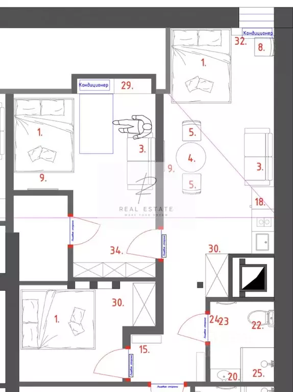 2-к кв. Татарстан, Казань ул. Карла Маркса, 3 (54.2 м) - Фото 1