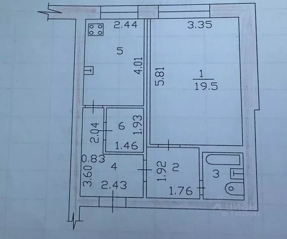 1-к кв. Татарстан, Казань ул. Маршала Чуйкова, 55 (44.3 м) - Фото 2