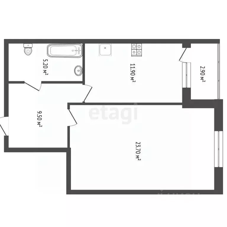 1-к кв. Тюменская область, Тюмень ул. Вересковая, 11 (49.6 м) - Фото 2