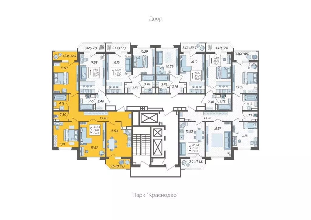 3-комнатная квартира: Краснодар, Уральская улица, 87/7 (79.14 м) - Фото 2
