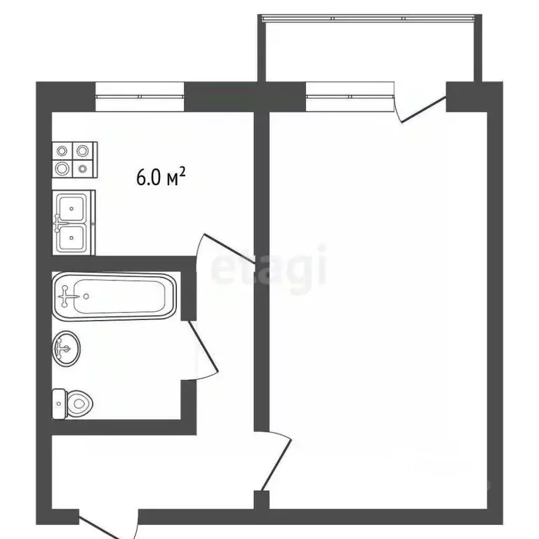 1-к кв. Ярославская область, Углич Цветочный мкр, 12 (32.6 м) - Фото 1