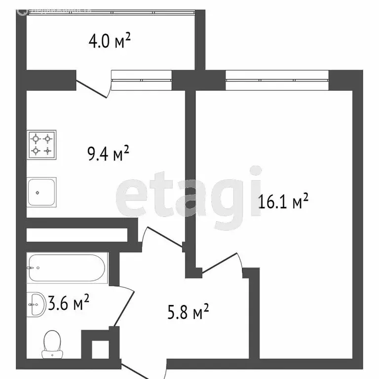 1-комнатная квартира: Тверь, Псковская улица, 12к3 (38.9 м) - Фото 1