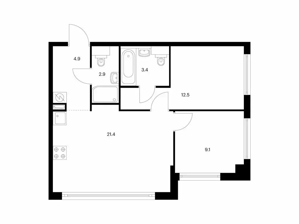 2-комнатная квартира: Москва, улица Ивана Франко, 20к2 (54.2 м) - Фото 0