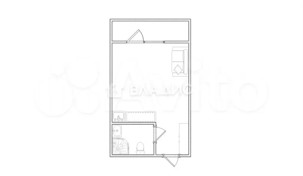 Квартира-студия, 19,3 м, 6/16 эт. - Фото 0