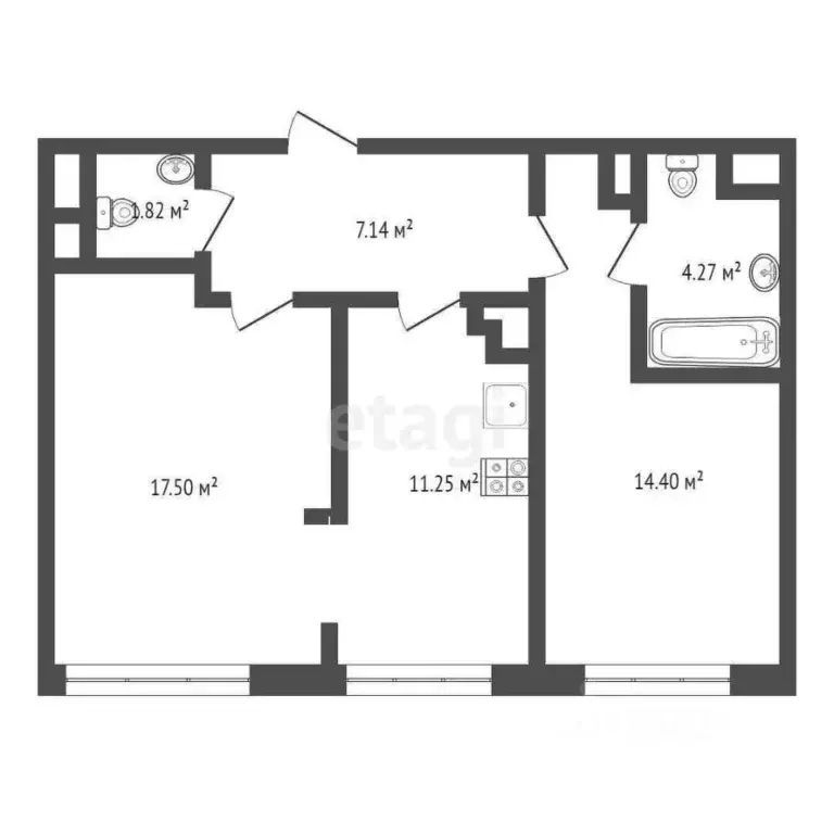 2-к кв. Москва Кастанаевская ул., 66 (56.5 м) - Фото 1