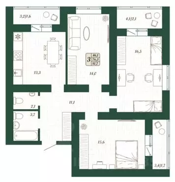 3-к кв. Самарская область, Волжский район, Смышляевка городское ... - Фото 1