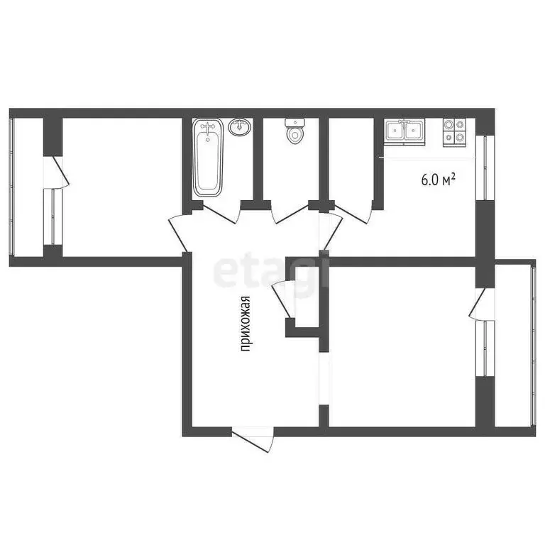 2-комнатная квартира: Сокол, Песчаный переулок, 15 (47.9 м) - Фото 0