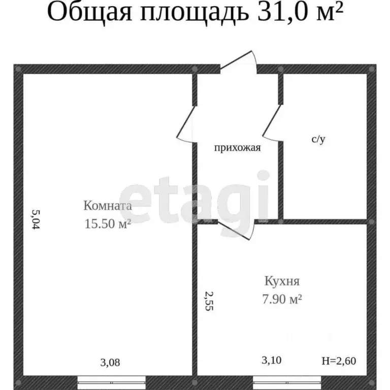 1-к кв. Ханты-Мансийский АО, Сургут просп. Мира, 31 (37.0 м) - Фото 1