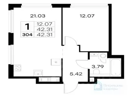 1-к кв. Санкт-Петербург ул. Челюскина, 10 (42.31 м) - Фото 0