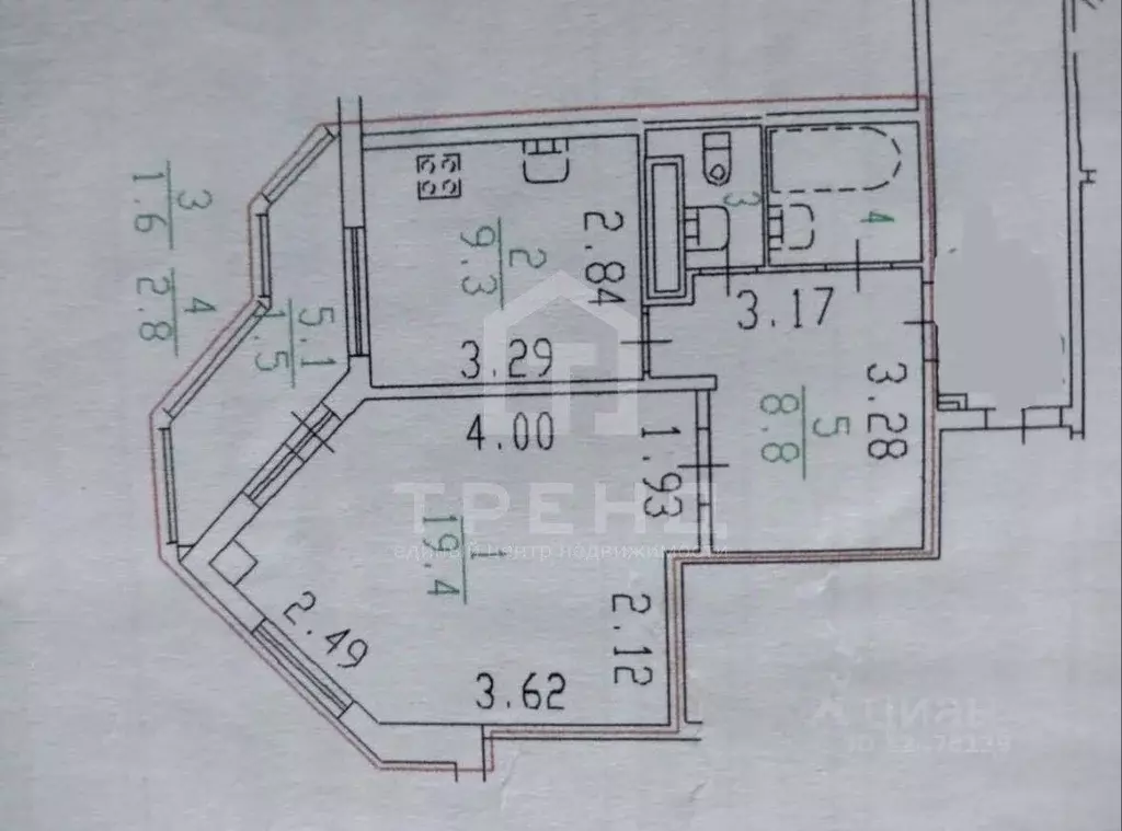 1-к кв. Санкт-Петербург Малая Бухарестская ул., 2 (41.9 м) - Фото 2