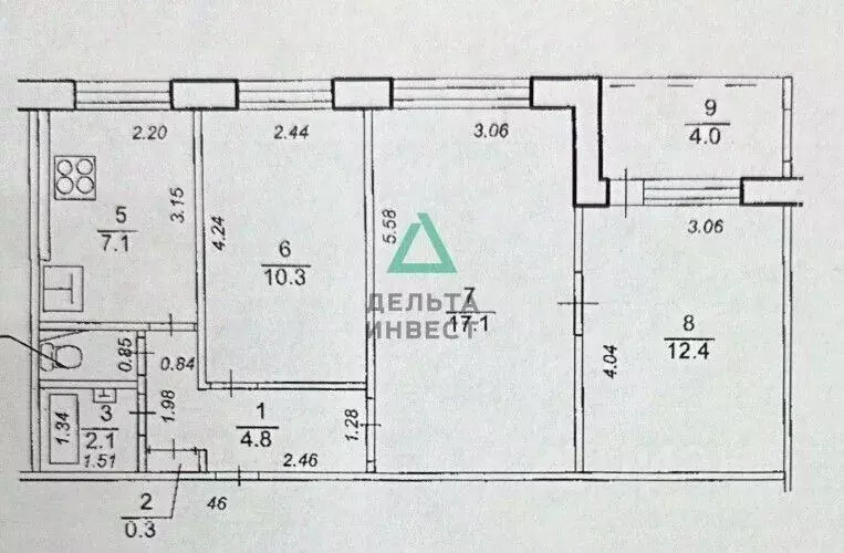 3-к кв. Башкортостан, Уфа ул. Менделеева, 177/2 (57.4 м) - Фото 2
