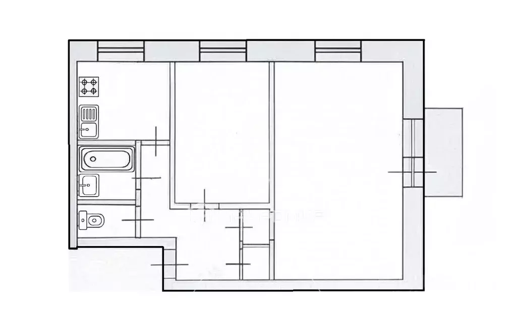 2-к кв. Санкт-Петербург ул. Ивана Черных, 15 (42.0 м) - Фото 1