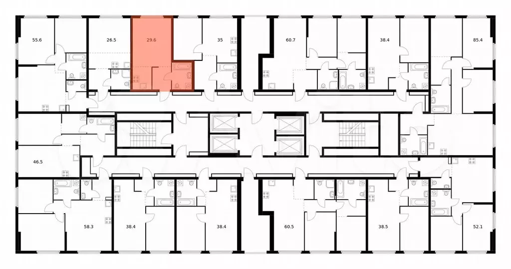 Квартира-студия, 29,6 м, 26/32 эт. - Фото 1