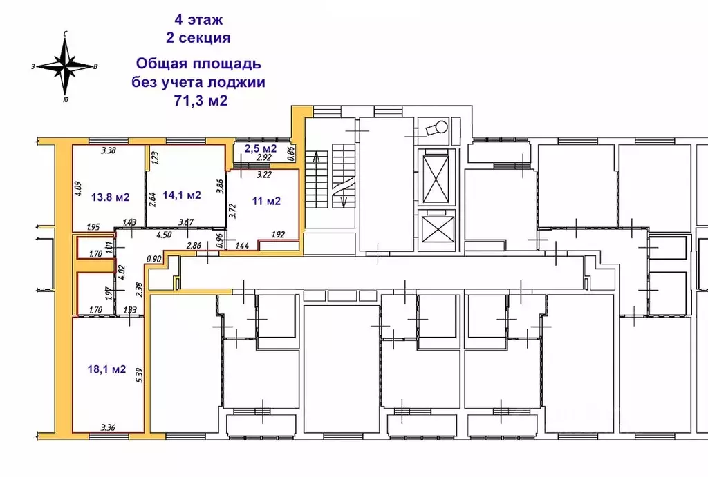 3-к кв. Москва Измайловский проезд, 5/1к4 (71.3 м) - Фото 0