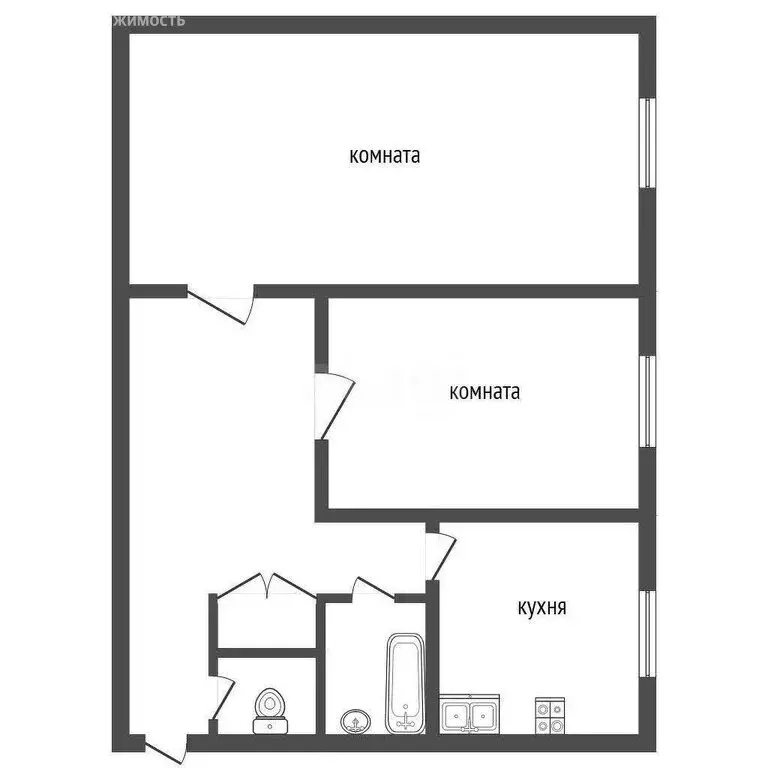 2-комнатная квартира: Нижний Тагил, проспект Вагоностроителей, 10 ... - Фото 1