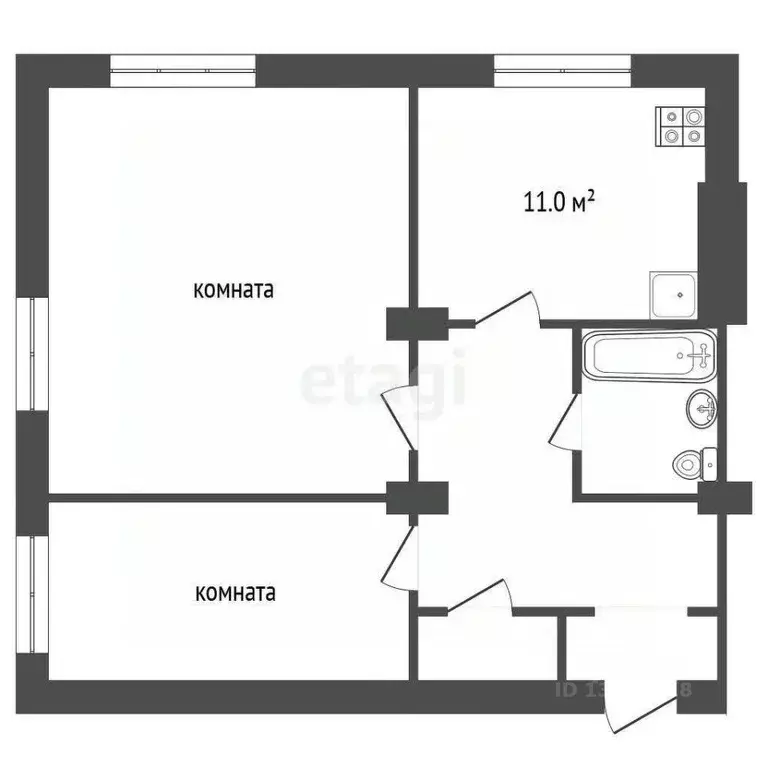 2-к кв. Омская область, Омск ул. 20 лет РККА, 9 (47.0 м) - Фото 1