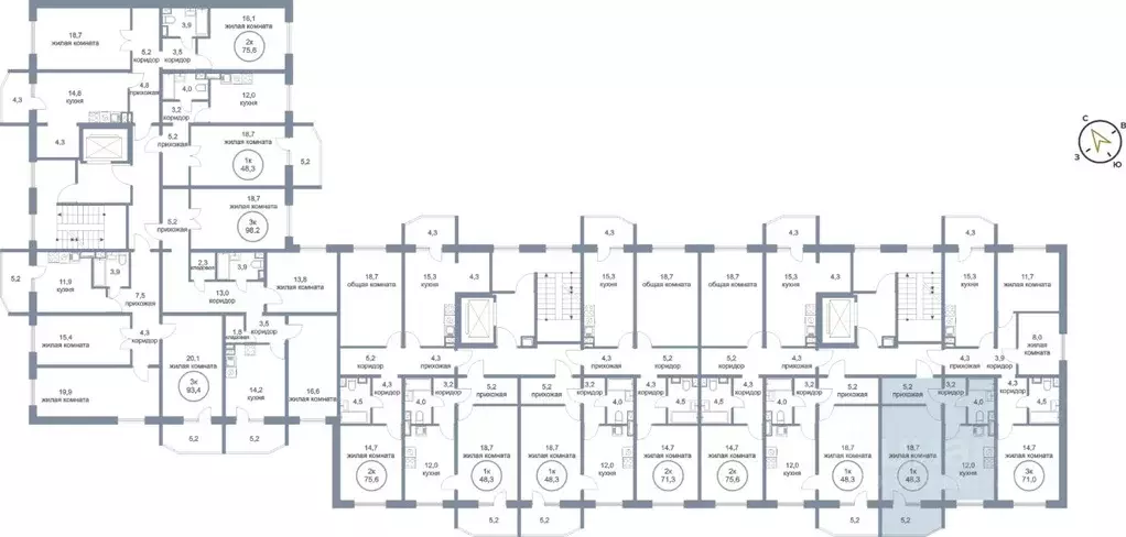 1-к кв. Ханты-Мансийский АО, Нефтеюганск 6-й мкр, 11 (48.3 м) - Фото 1