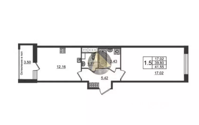 1-к кв. Санкт-Петербург 1-й Предпортовый проезд, 1 (39.8 м) - Фото 1
