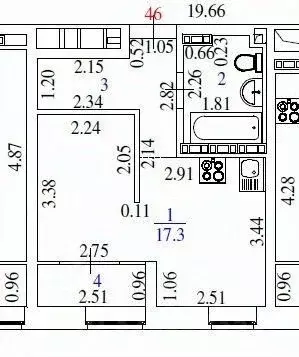 Студия Свердловская область, Екатеринбург ул. Студенческая, 1 (27.0 м) - Фото 1