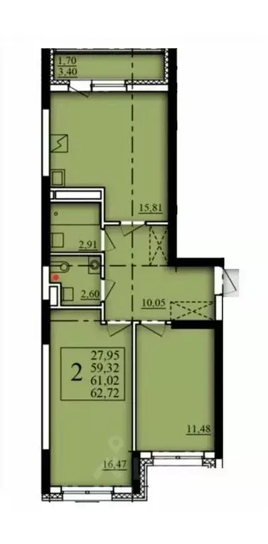 2-к кв. Башкортостан, Уфа Затон-Восточный жилрайон, Паруса жилой ... - Фото 0