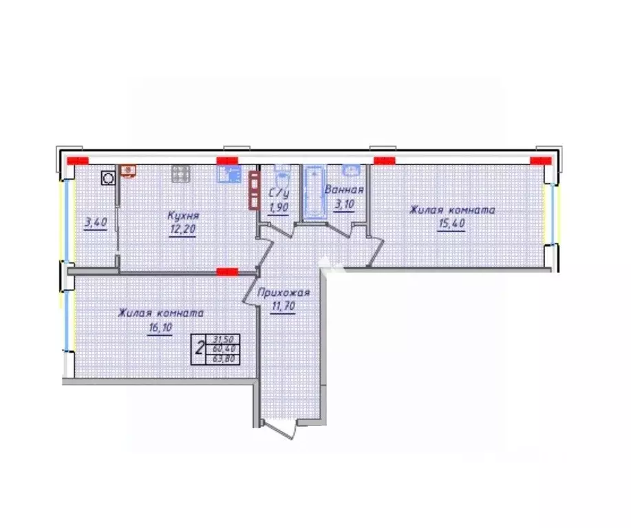 2-к кв. Ставропольский край, Невинномысск ул. Имени Героя России ... - Фото 1