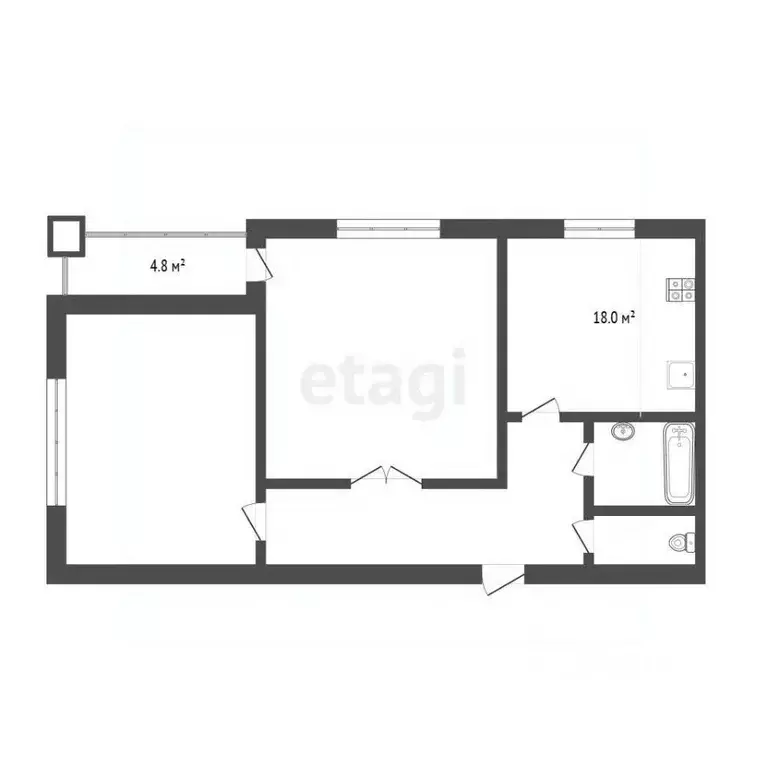 2-к кв. Тюменская область, Тюмень Широтная ул., 125 (78.7 м) - Фото 2