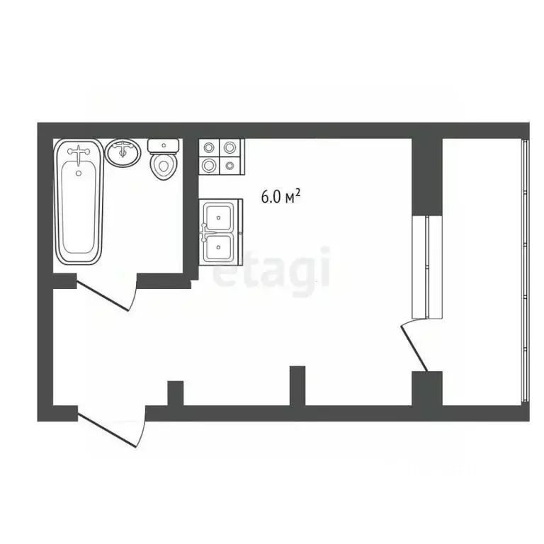 Студия Ханты-Мансийский АО, Сургут ул. Крылова, 32 (29.1 м) - Фото 1