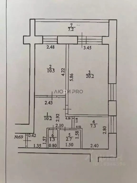 1-к кв. Башкортостан, Уфа Хадии Давлетшиной бул., 34 (55.8 м) - Фото 2