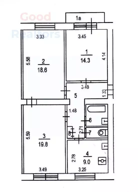 3-к кв. Москва Волоколамский проезд, 6К1 (74.7 м) - Фото 2