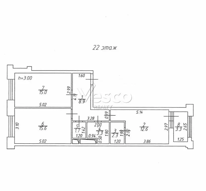 3-комнатная квартира: Москва, улица Берзарина, 32к2.2 (62.7 м) - Фото 1