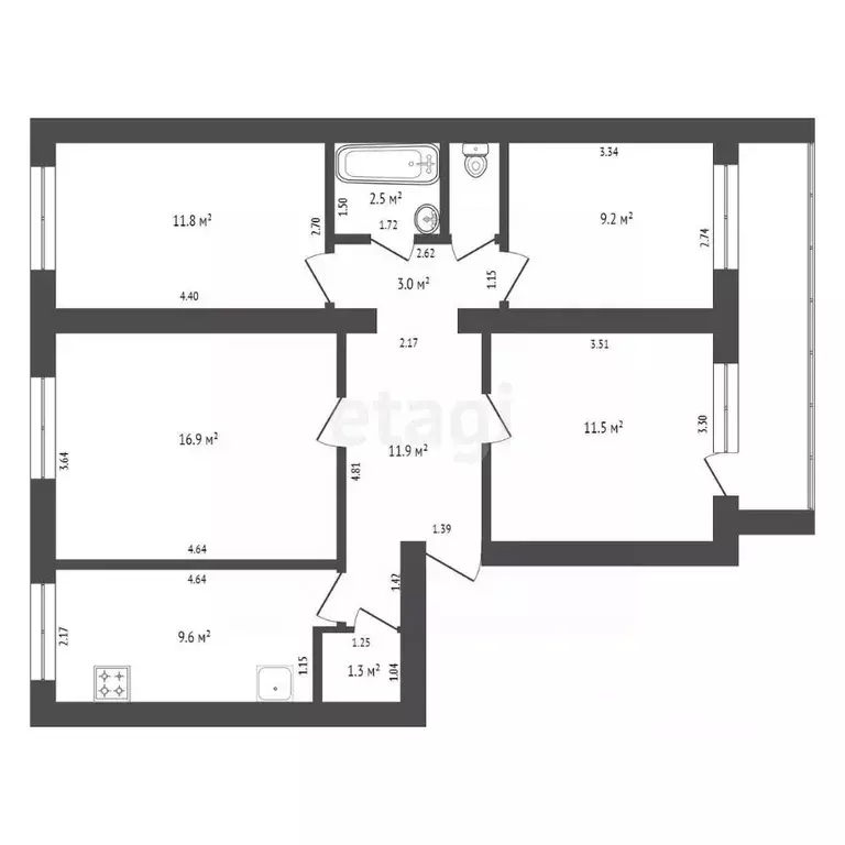 4-к кв. Тамбовская область, Тамбов городской округ, пос. Строитель, ... - Фото 2
