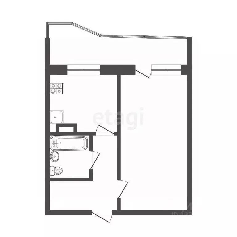 1-к кв. Томская область, Томск ул. Береговая, 3 (39.0 м) - Фото 2