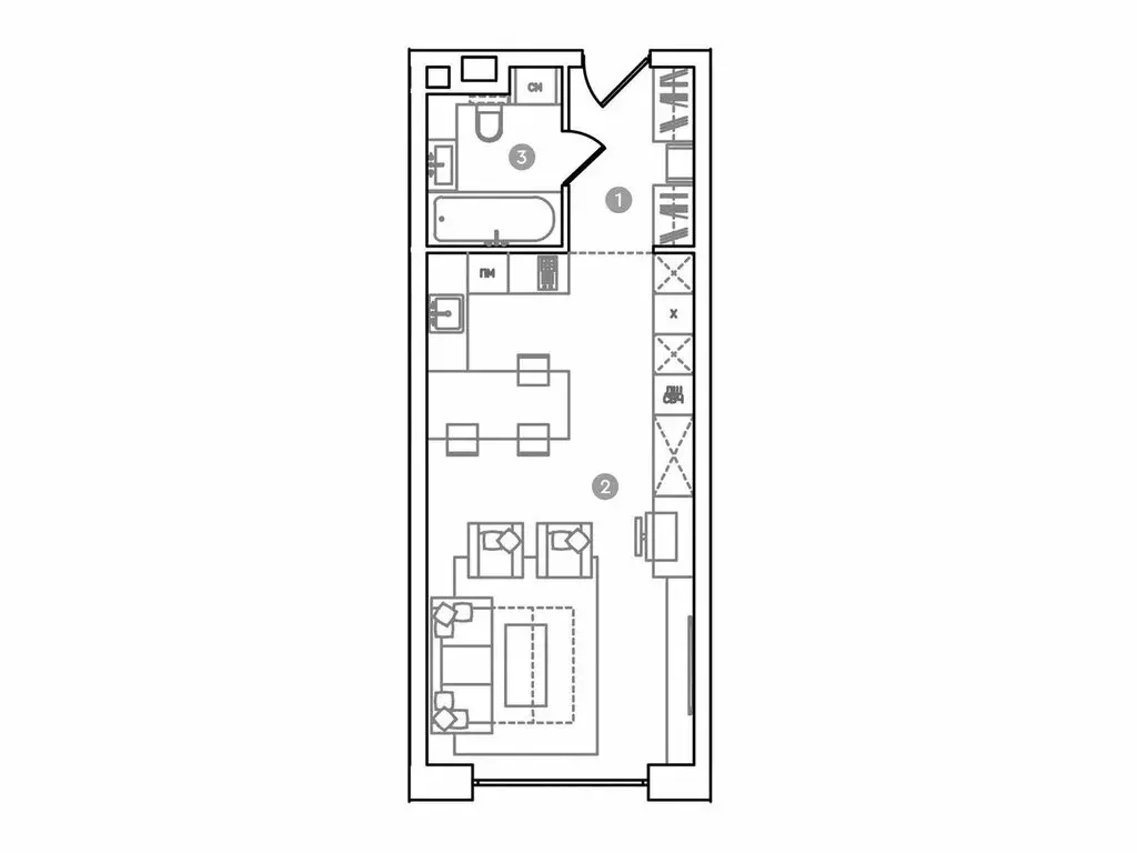Квартира-студия: Москва, проспект Академика Сахарова, 7 (40 м) - Фото 0