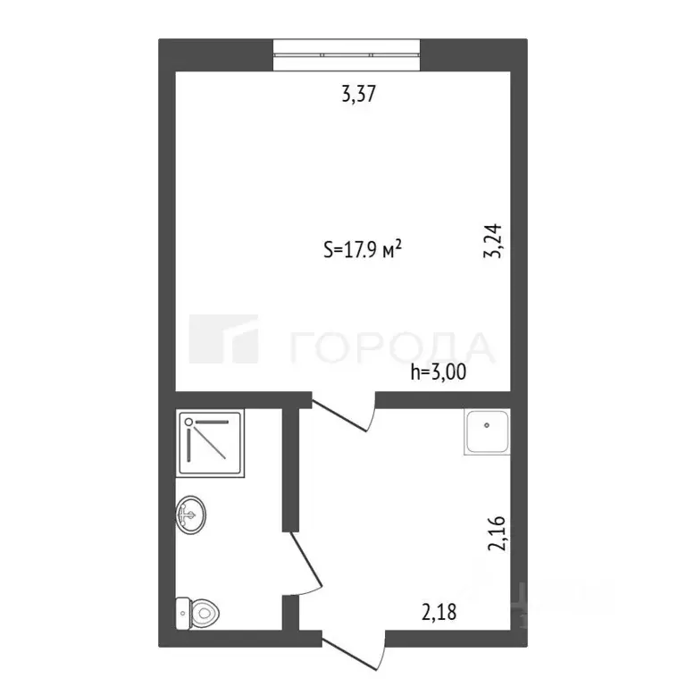 1-к кв. Алтайский край, Барнаул ул. 40 лет Октября, 33 (17.9 м) - Фото 2
