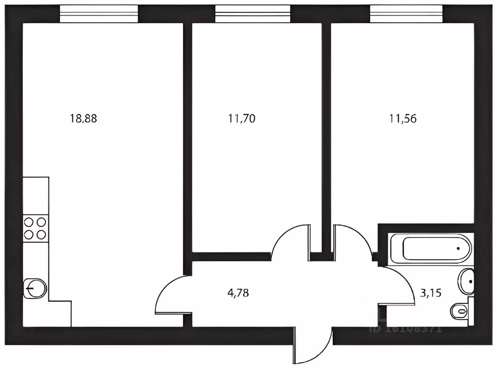2-к кв. Московская область, Апрелевка Наро-Фоминский городской округ, ... - Фото 2