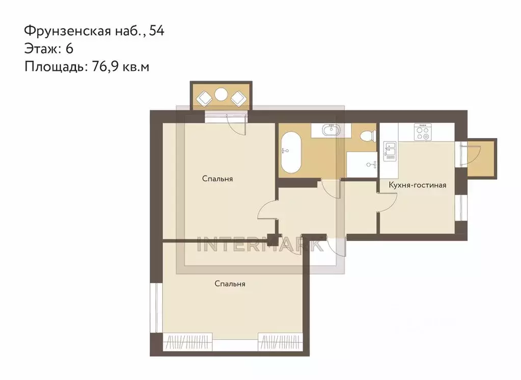 3-к кв. Москва Фрунзенская наб., 54 (76.9 м) - Фото 2